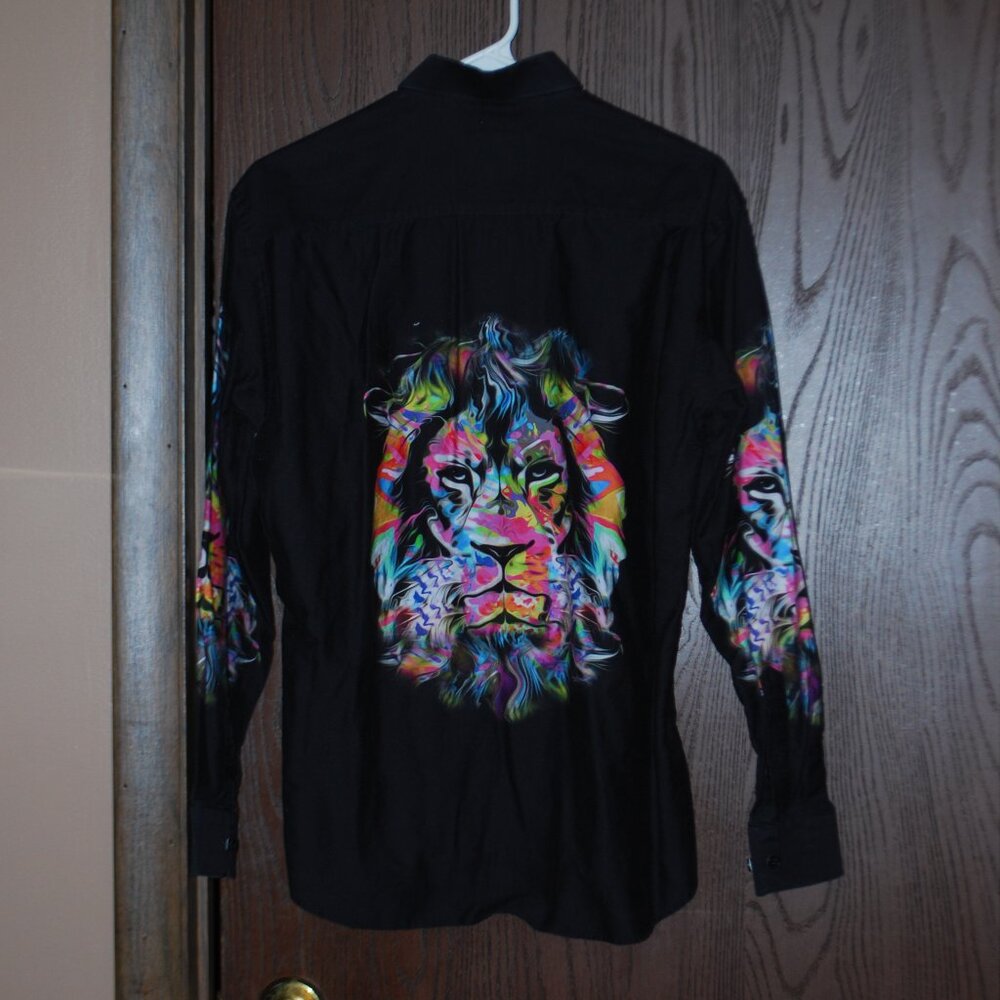 MACEOO Colorful Lion Button-down Shirt - Picture 2 of 9